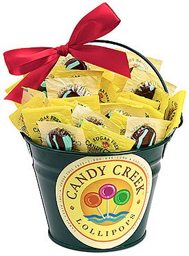 Candy Creek Sugar Free Chocolate Mint Zanys Lollipops – 1 Lb. Pail logo