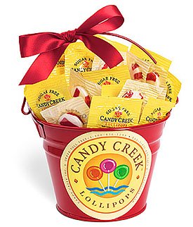 Candy Creek Sugar Free Peppermint Lollipops, 1 Lb. Red Gift Pail logo
