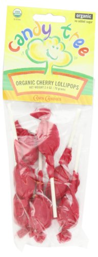 Candy Tree Organic Cherry Lollipop, 2.6 ounce Packages (Pack of 12) logo