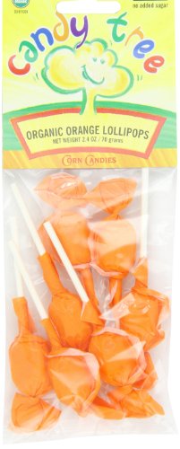 Candy Tree Organic Orange Lollipop, 2.4 ounce Packages (Pack of 12) logo