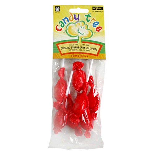 Candy Tree Organic Strawberry Lollipop, 2.4 ounce Packages (Pack of 12) logo