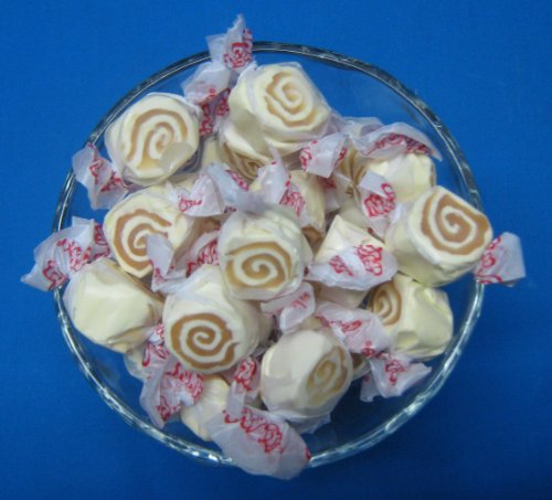 Caramel Cheesecake Flavored Taffy Town Salt Water Taffy 2 Pound logo