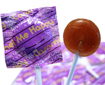 Caramel Me Happy – Salty Caramel Lollipop logo