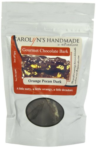 Carolyn’s Handmade Gourmet Platinum Snack Bag, Orange Pecan Dark Chocolate Bark, 2 Ounce logo