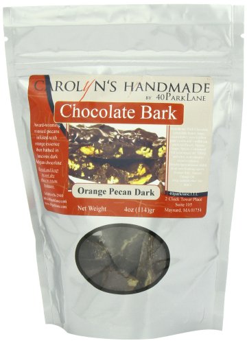 Carolyn’s Handmade Gourmet Platinum Snack Bag, Orange Pecan Dark Chocolate Bark, 4 Ounce logo