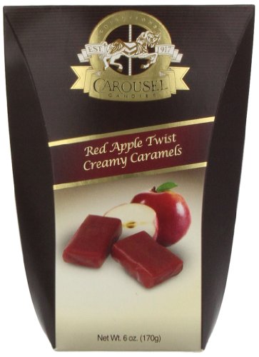 Carousel Candies Red Apple Twist Creamy Caramels, 6 ounce Boxes (Pack of 6) logo