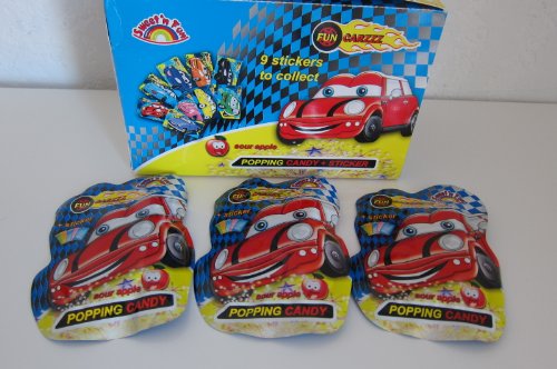 Cars Fun Carzzz Lollypop Lollipop Pops With Sour Apple Pop Rocks and Sticker-imported From Europe-shipping From Usa logo