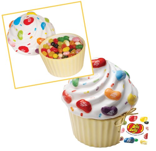 Ceramic Cupcake Candy Dish With Jelly Belly 20 Assorted Flavors Mix Jelly Beans – 8-count Case logo