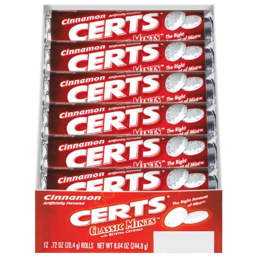 Certs Classic Mints, Cinnamon, 12-piece Packs (Pack of 24) logo