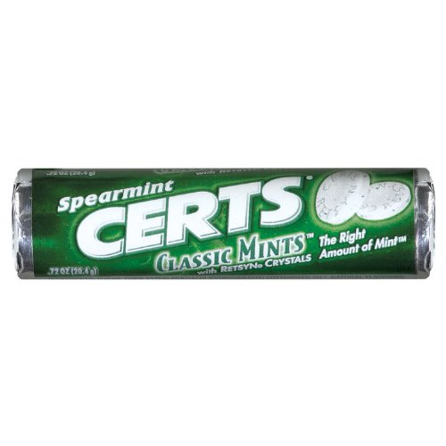 Certs Classic Mints, Spearmint, 12-piece Packs (Pack of 48) logo