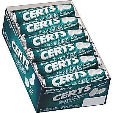 Certs Classic Mints Wintergreen Flavored Of .72 Oz Rolls – 24 Rolls logo