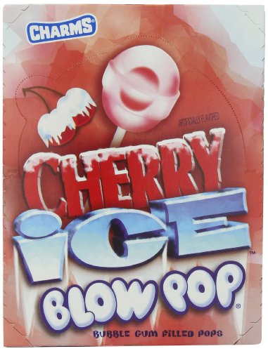 Charm Blow Pop, Cherry Ice, 48-count Lollipops (Pack of 2) logo