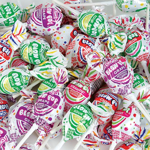 Charms Blow Pop Candy Bubble Gum Lollipop Suckers Assorted Flavors 1 Bag logo