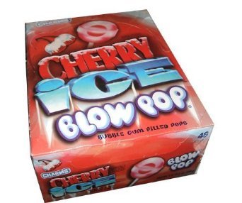 Charms Blow Pop Sucker Lollipops Cherry Ice Flavor 48 Count Box logo