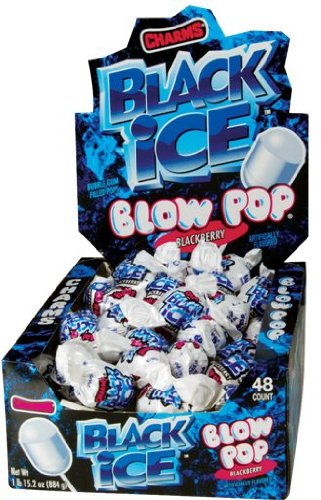 Charms Blow Pops, Black Ice, 48-count Lollipops (Pack of 2) logo