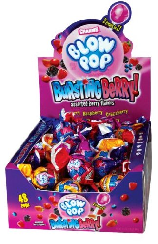 Charms Blow Pops, Bursting Berry, 48-count Packages (Pack of 3) logo