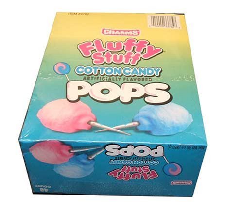Charms Fluffy Stuff Cotton Candy Lollipops- (Pack of 48) logo