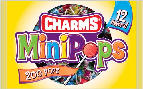 Charms Mini Pops, 200-count Bags 36 Oz (Pack of 6) logo