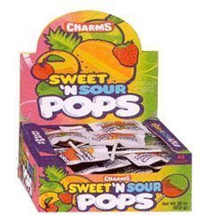 Charms Sweet and Sour Pops – 48 Lollipops/box logo