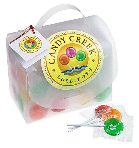 Cheerful Lunch Box Filled With 1 Lb Of Candy Creek Lollipops logo
