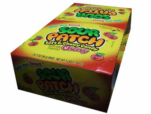 Cherry Sour Patch Kids, Soft & Chewy Candy-cherry, 2 Ounce Bags,(Pack of 24) logo