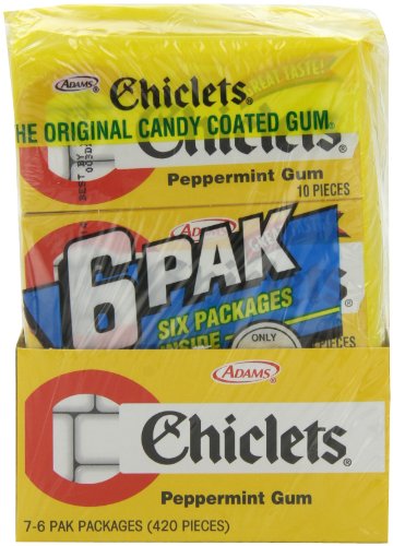 Chiclets Gum, Peppermint 6-packs, 60-count (Pack of 14) logo