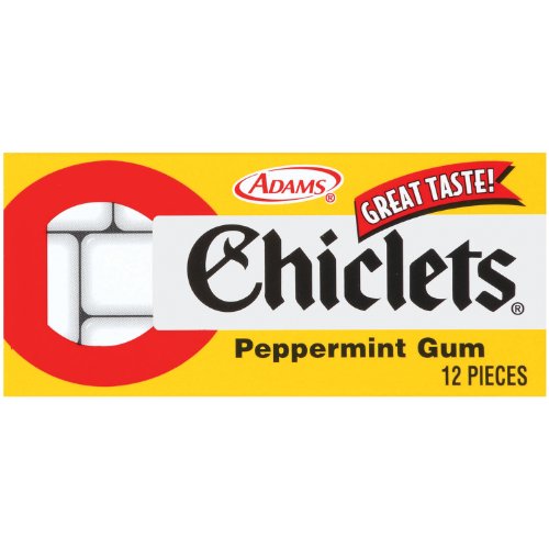 Chiclets Gum, Peppermint,12-piece Packages (Pack of 120) logo