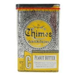 Chimes All Natural Peanut Butter Ginger Chews – 2 Oz Tin logo