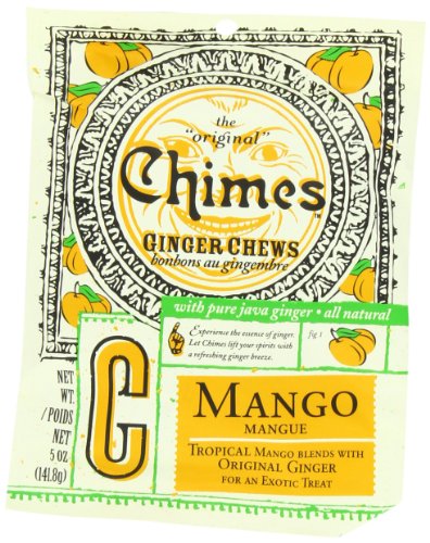 Chimes Mango Ginger Chews (candies), 5 ounce Bags (Pack of 8) logo