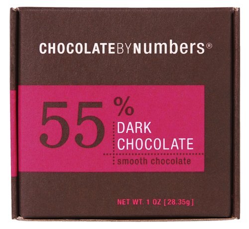 Chocolate By Numbers 55% Premium Dark Chocolate, 1 Ounce Mini Boxes (Pack of 18) logo