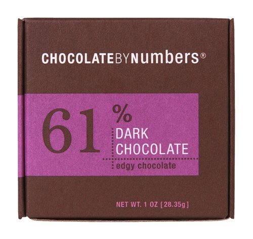 Chocolate By Numbers 61% Premium Dark Chocolate, 1 Ounce Mini Boxes (Pack of 18) logo