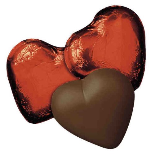 Chocolate Chocolate 310125 Dark Chocolate Hearts In Red Foil – Pack of 50 logo