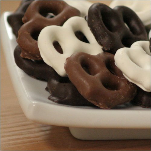 Chocolate Covered Mini-pretzels 8 Oz., White Chocolate logo