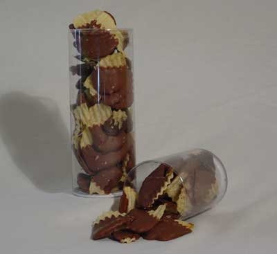 Chocolate Covered Potato Chips Gift Container (10 Oz.) logo