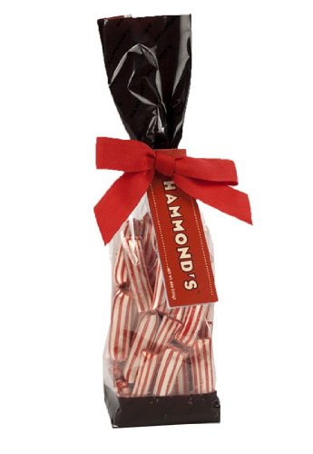 Chocolate Filled Peppermint Straws Candy 6 Oz Gift Bag Hammonds Handmade White/red logo