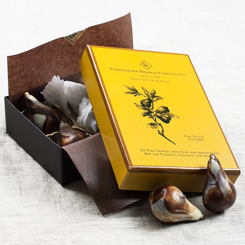 Chocolate Gianduja Pears In Gift Box By Christopher Norman (4.5 Ounce) logo