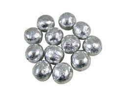 Chocolate Marbles Solid Chocolate Balls Silver 1.5 Pound logo