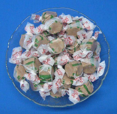 Chocolate Mint Flavored Taffy Town Salt Water Taffy 1 Pound logo