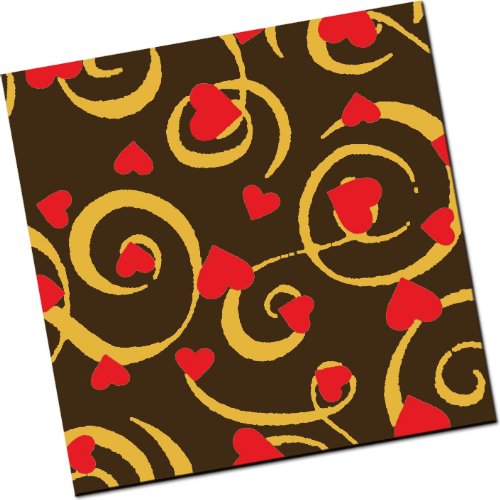 Chocolate Transfer Sheet: Fancy Hearts – Red & Gold – 25 Sheets logo