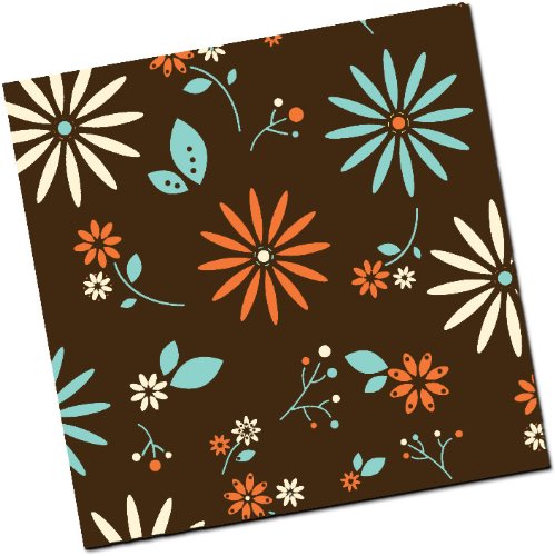 Chocolate Transfer Sheet: Vintage Flower – Teal Cream & Papaya – 8 Sheets logo