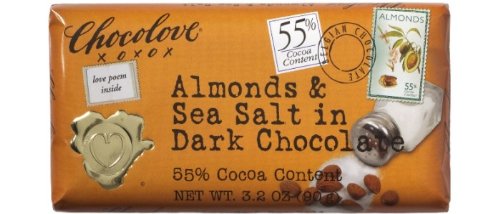 Chocolove Dark Chocolate, Almonds and Sea Salt, 1.3 Ounce (Pack of 12) logo