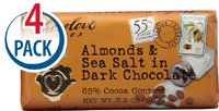 Chocolove Dark Chocolate Bar With Almonds and Sea Salt — 3.2 Oz Each / Pack of 4 logo