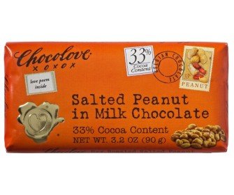 Chocolove Milk Chocolate, Salted Peanuts, 3.2 Ounce (Pack of 12) logo