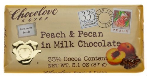 Chocolove Peach & Pecan In Milk Chocolate, 3.1 Ounce Bars(Pack of 12) logo