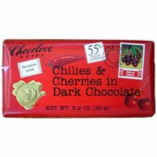 Chocolove Xoxo Dark Chilies & Cherry Bar ( 12×3.2 Oz) logo