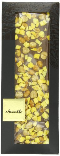 Chocome Arriba 39% Milk Chocolate Topping, Piemonte Hazelnuts/honey Roasted Peanuts/peach/cinnamon, 3.5 Ounce logo