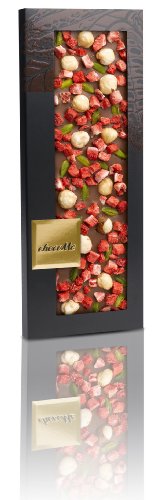 Chocome Arriba Milk Chocolate 39%, Strawberry Pieces, Hazelnuts and Pistachio From Bronte, 3.5 Ounce logo