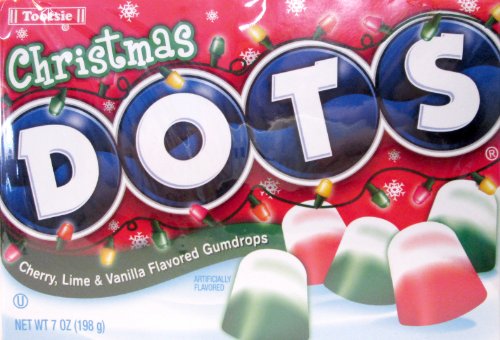 Christmas Dots Candy: Cherry, Lime & Vanilla Gumdrops (Pack of 3) 7 Oz logo