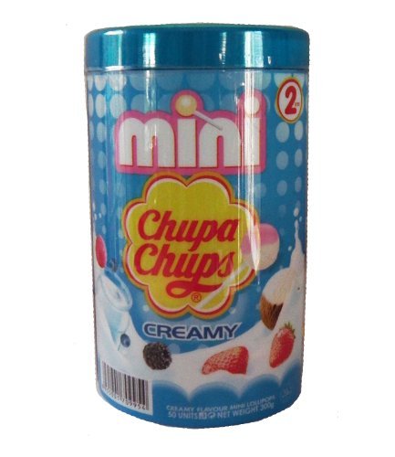 Chupa Chups Mini Lollipops – 50 Units With Plastic Can (creamy) logo