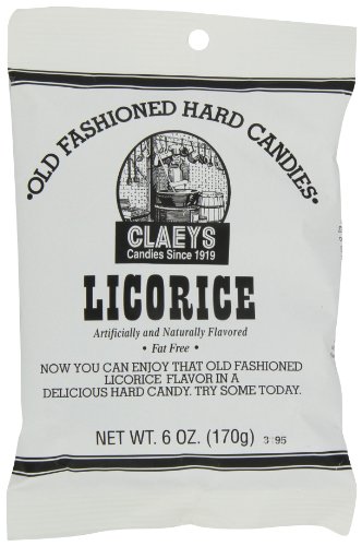 Claeys Licorice Hard Candy, 6 ounce Packages (Pack of 12) logo